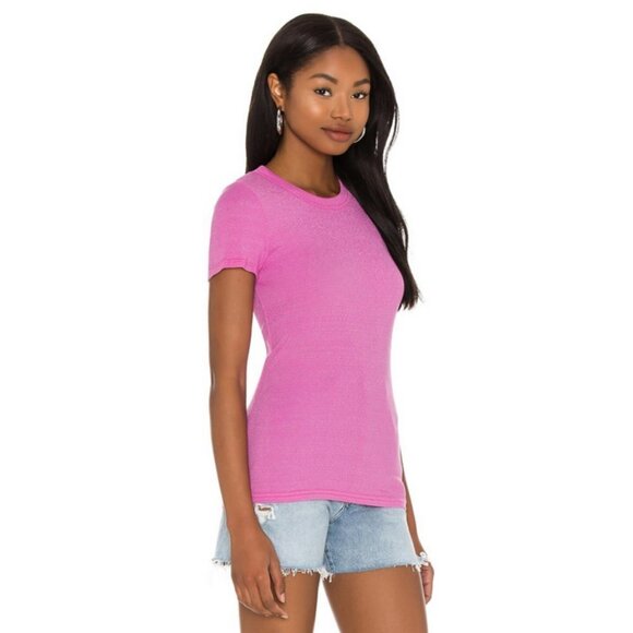 💕MICHAEL STARS💕 Fallon Shine Tee ~ Fandango Pink One Size NWOT - Picture 2 of 14